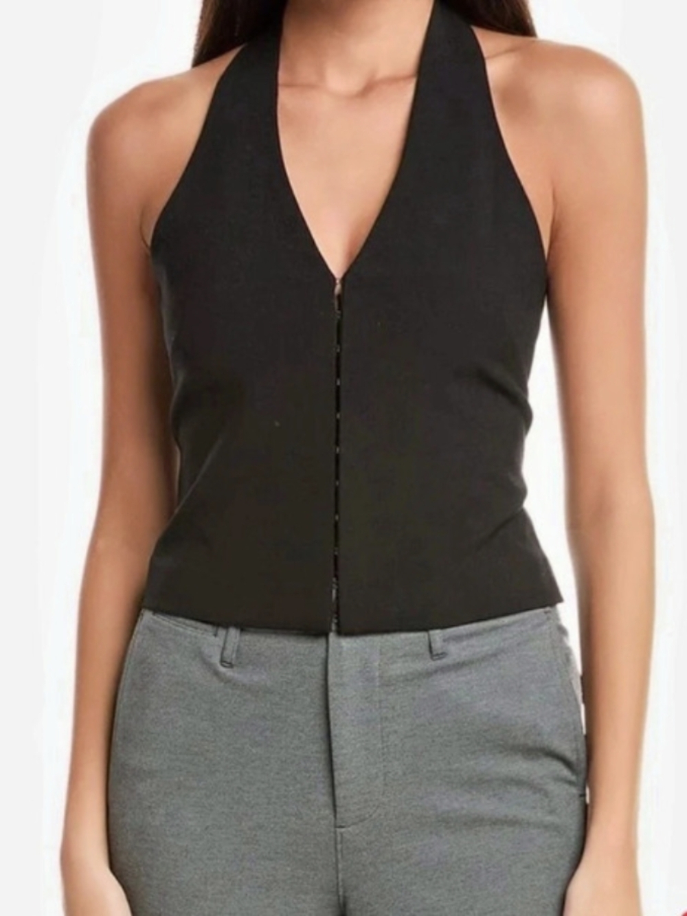 rag & bone Irina Wool Blend Halter Top Black Size 12